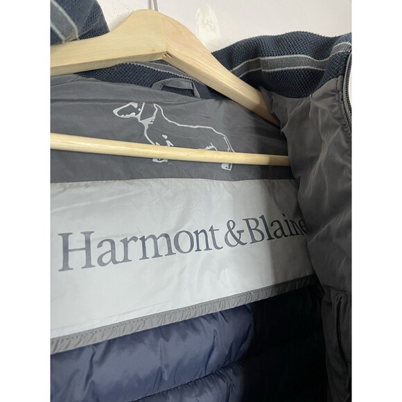 Harmont Blaine Men's Small Gray Hooded Zip Up Puffer Down Vest - Picture 3 of 9